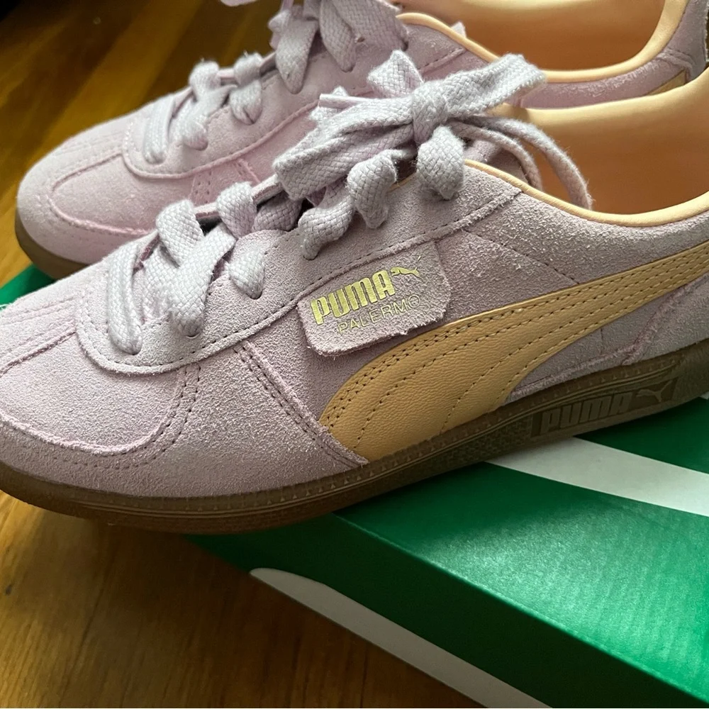 Puma Palermo women’s Pastel Sneakers lilac and peach - Picture 4 of 4